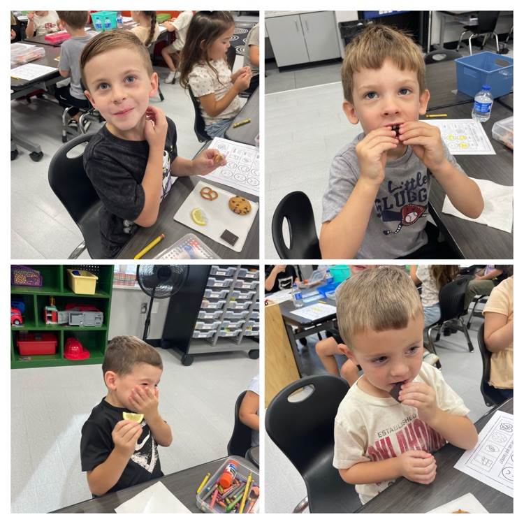 This week Mrs. Reeves’ Pre-K class has talked about our Five Senses. We have done a hearing test, smelling test and finished the week with a tasting test. We had a lot of fun this week.