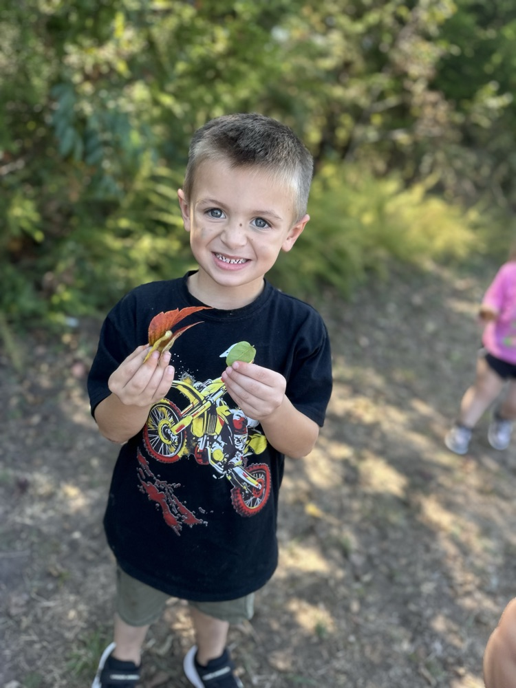 After learning about fall, Mrs. Fortner’s Pre-K class went on a leave hunt today, looking for beautiful fall colors!
