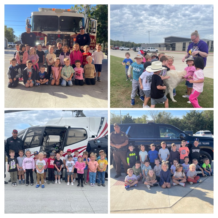 Latta Pre-K classes learned about Community Helpers this week. They took a field trip to the Ada Fire Station and had visits from a State Trooper and Air Evac Life Team!
