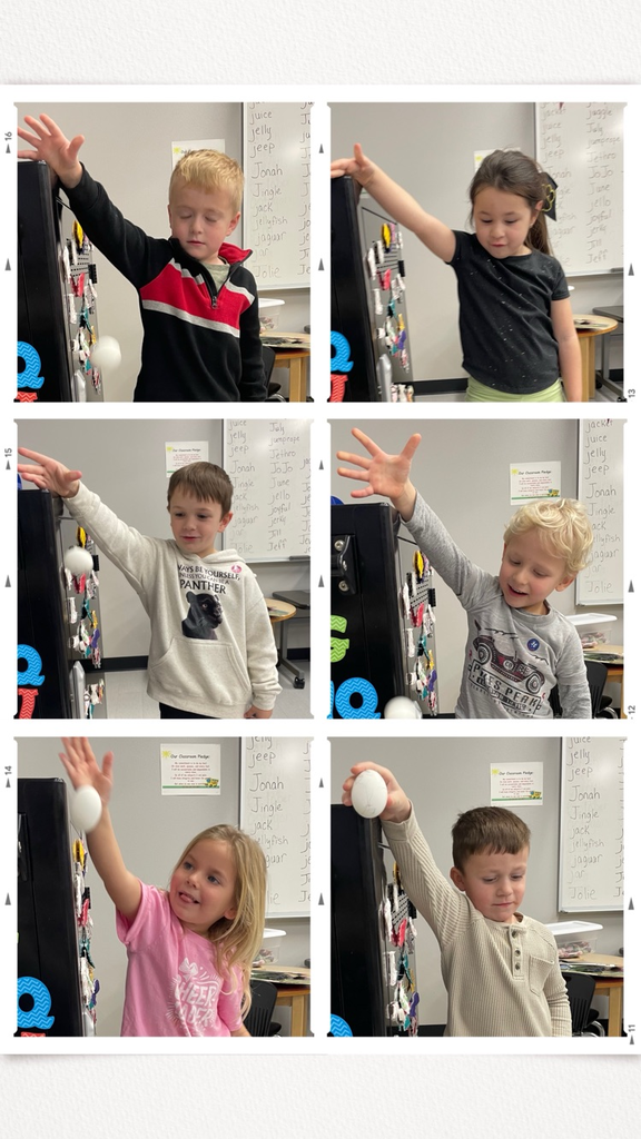 This week Pre-K learned all about Nursery Rhymes. Today was Humpty Dumpty Day and they got to learn the Science behind boiled vs raw eggs!