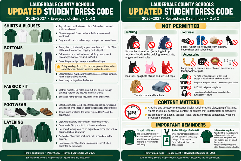 LCS dress code infographic