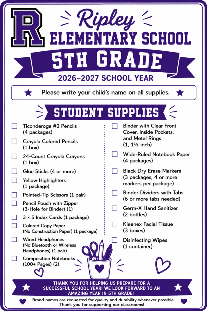 School Supply List
