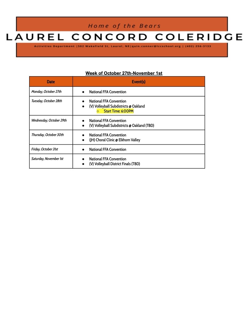 October 27th-November 1st