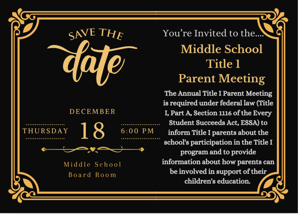 Middle School Title I Meeting 2025