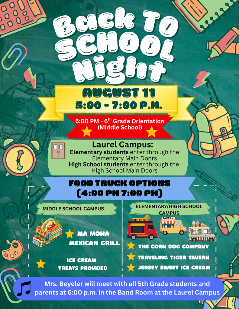 back to school night flyer with dates