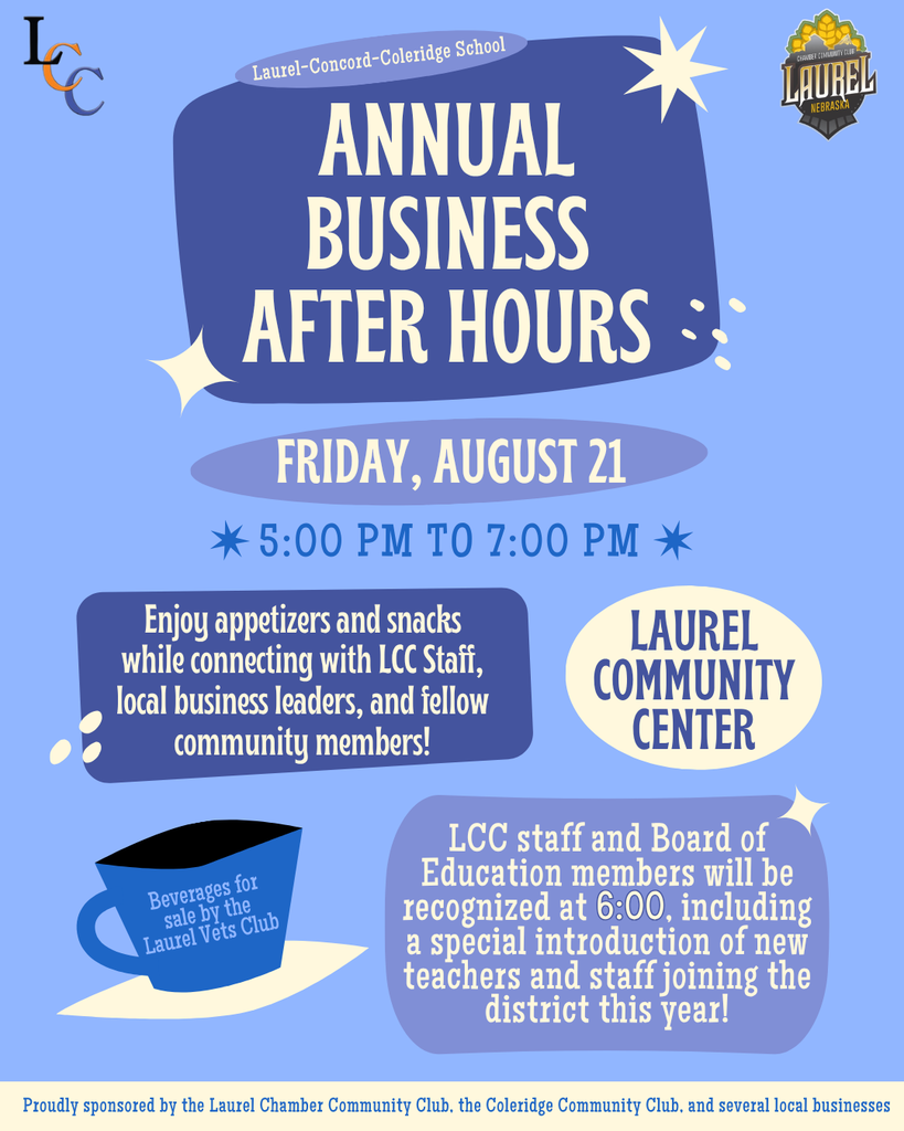 Advertisement promoting the Annual Business After Hours on Friday, August 21 at 5-7 pm at the Laurel Community Center