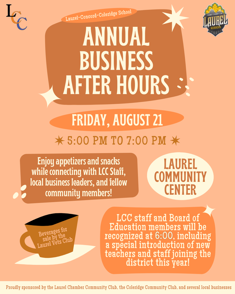 Advertisement promoting the Annual Business After Hours from 5-7 pm at the Laurel Community Center
