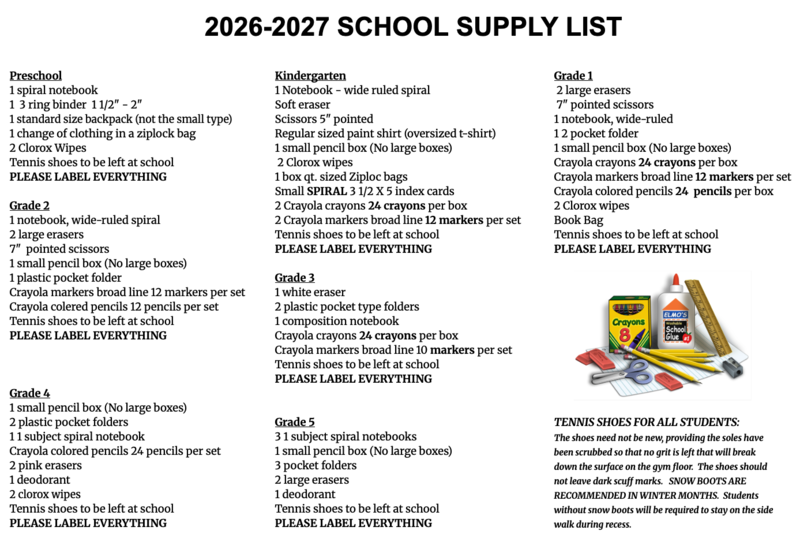 Elementary School - Supply Lists