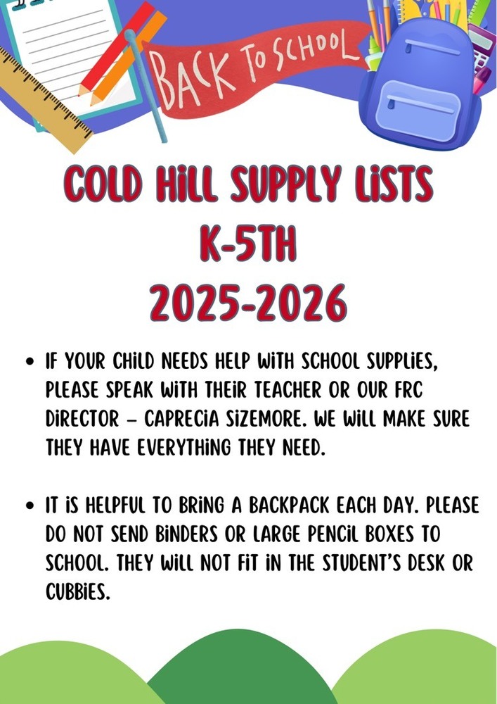 2025-2026 supply lists