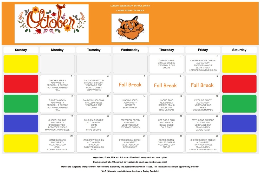 Lunch Menu