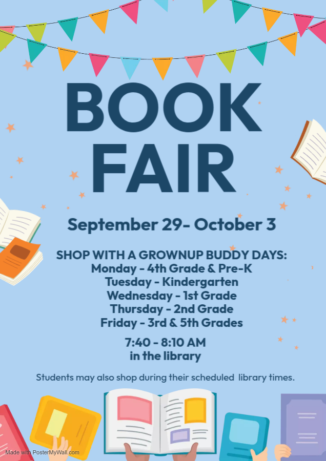 Book Fair: Sept 29- Oct 3