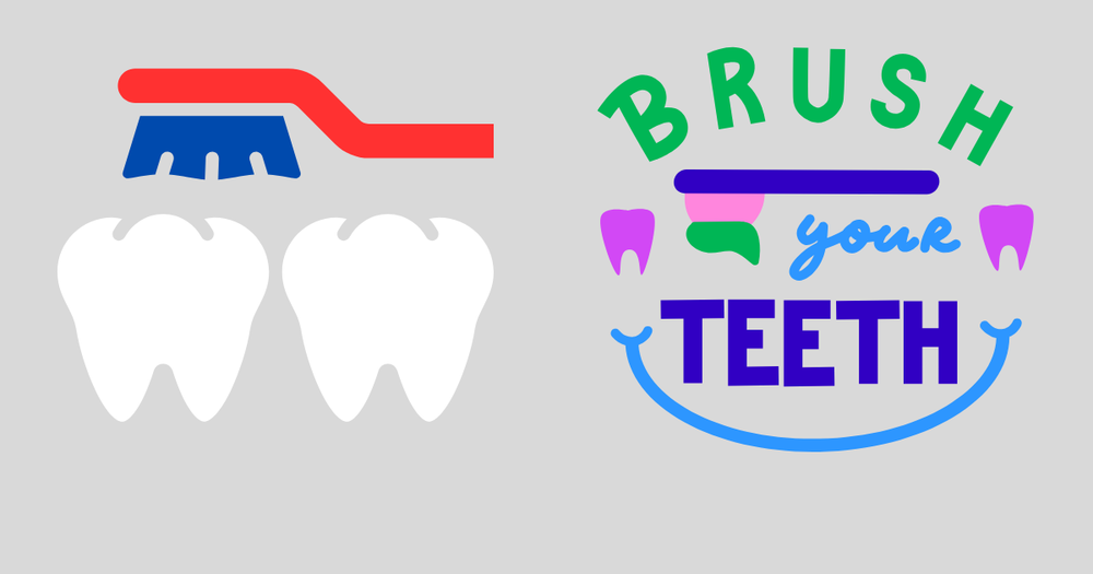 Brush Your Teeth with picture of teeth of being brushed