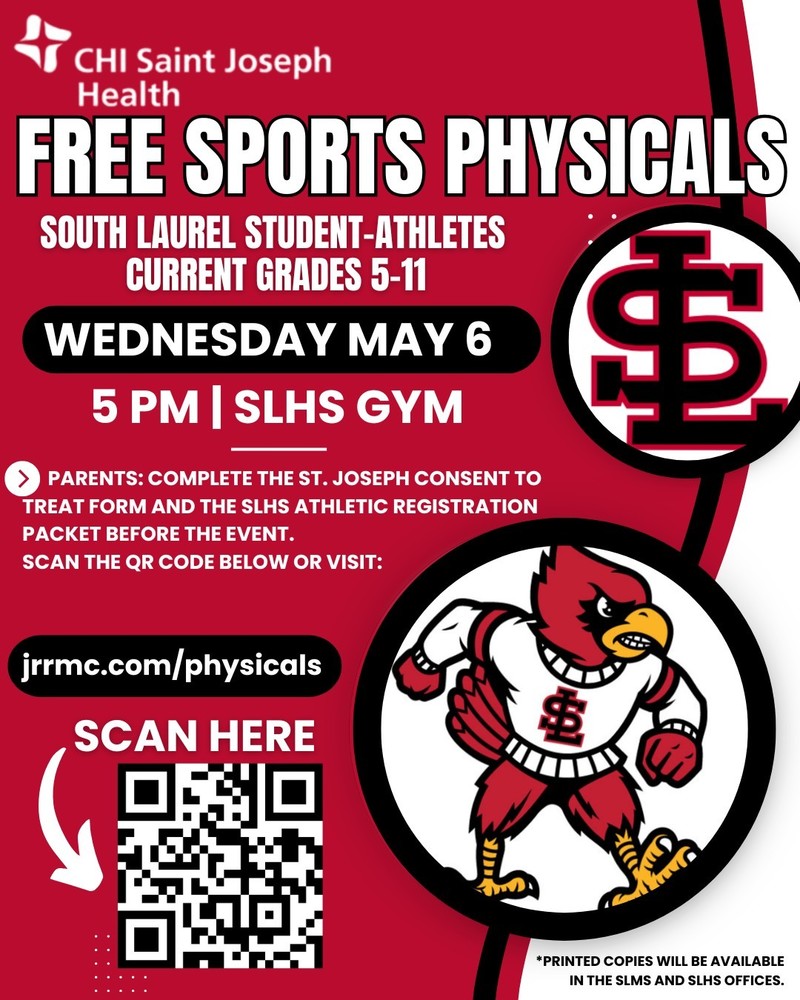 free sports physicals flyer with QR code