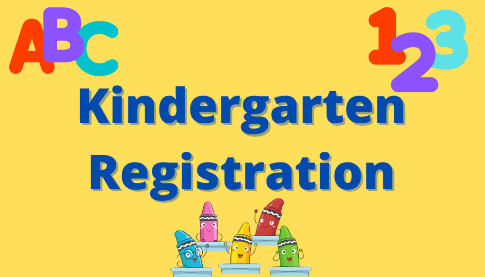 Kindergarten Registration with happy smiling crayons