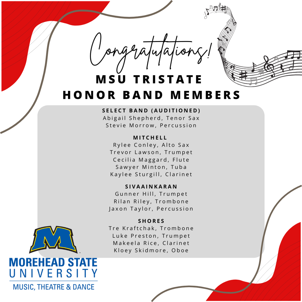 MSU Tristate Honor Band Members