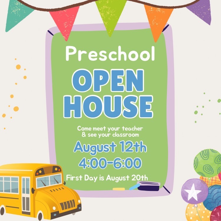 preschool open house August 12 4-6