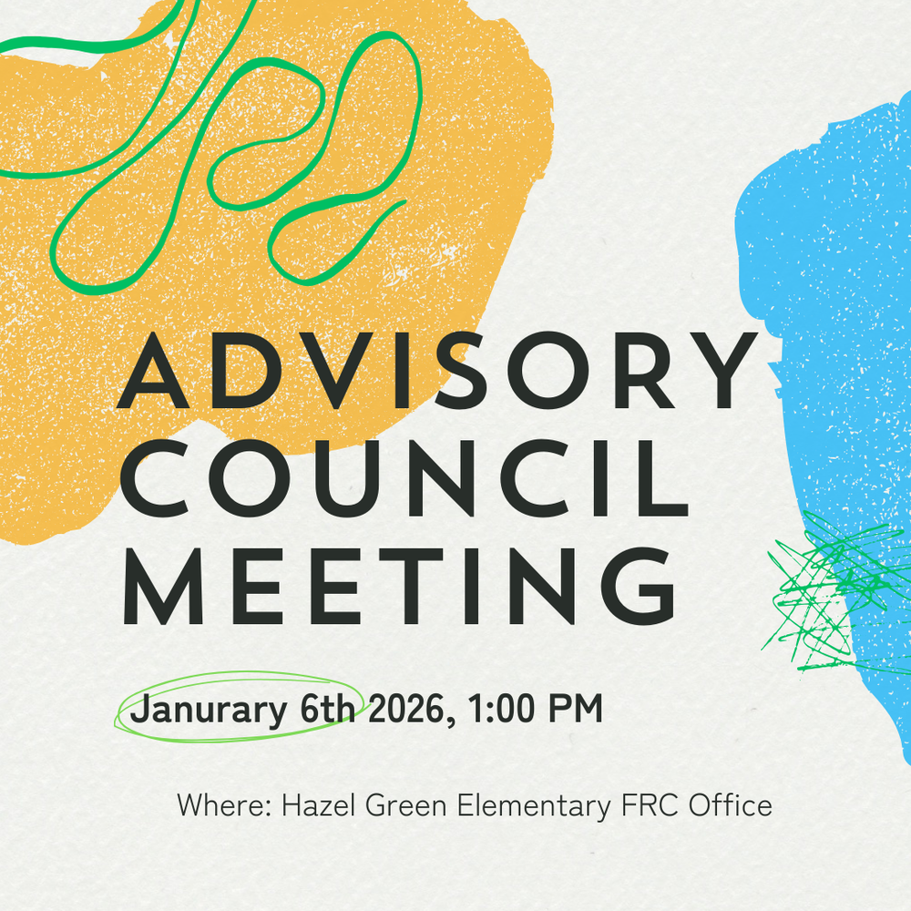 Advisory Council Meeting will be January 6th, 2026 at 1:00