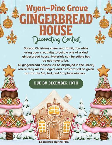 Wyan-Pine Grove Gingerbread House Decorating Contest