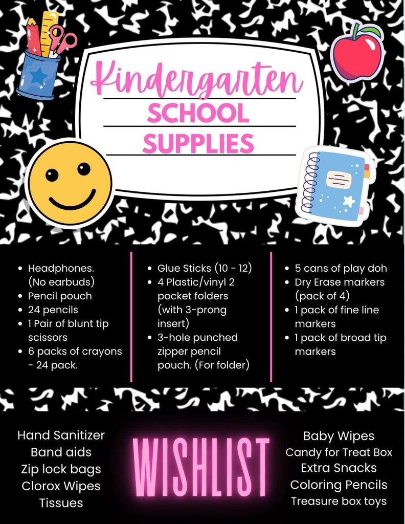 School Supplies List 2025-2026 School Year