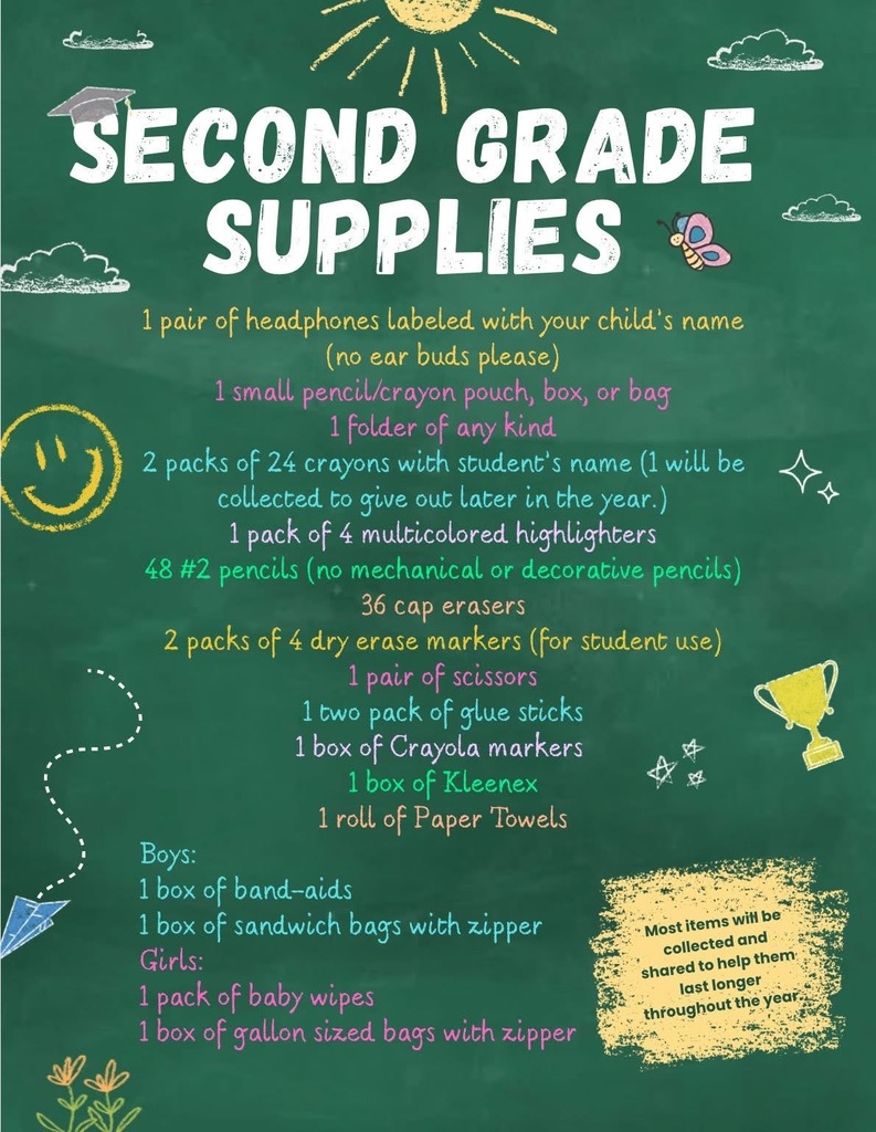 School Supplies List 2025-2026 School Year