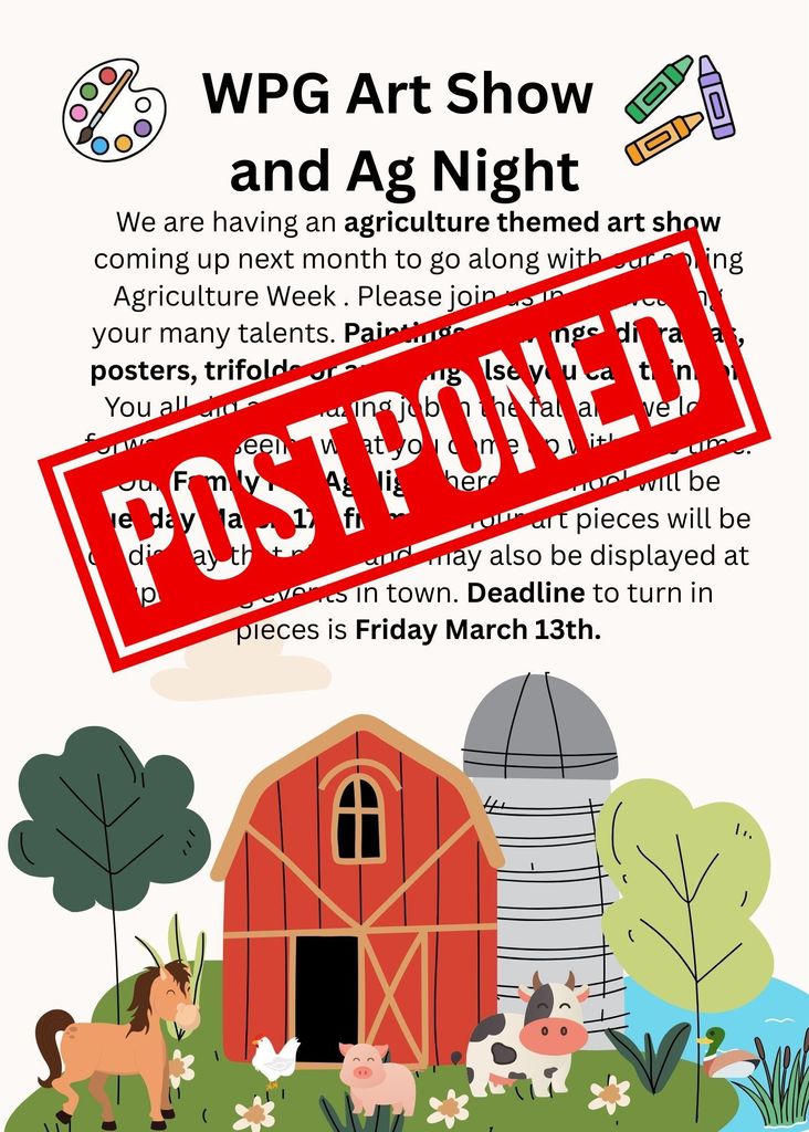 WPG Art Show and AG Night POST PONED