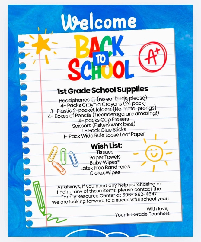 1st grade supply list