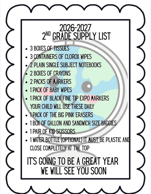 2nd Grade Supply List