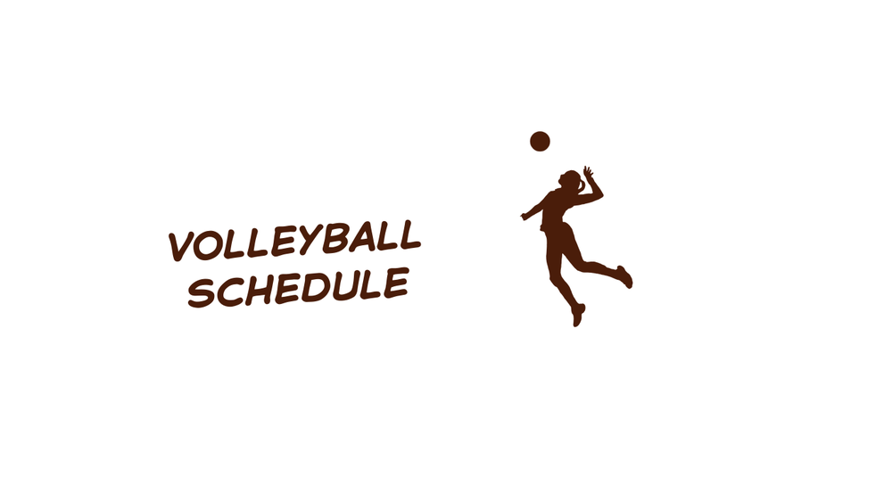 Volleyball Schedule with black outline of player