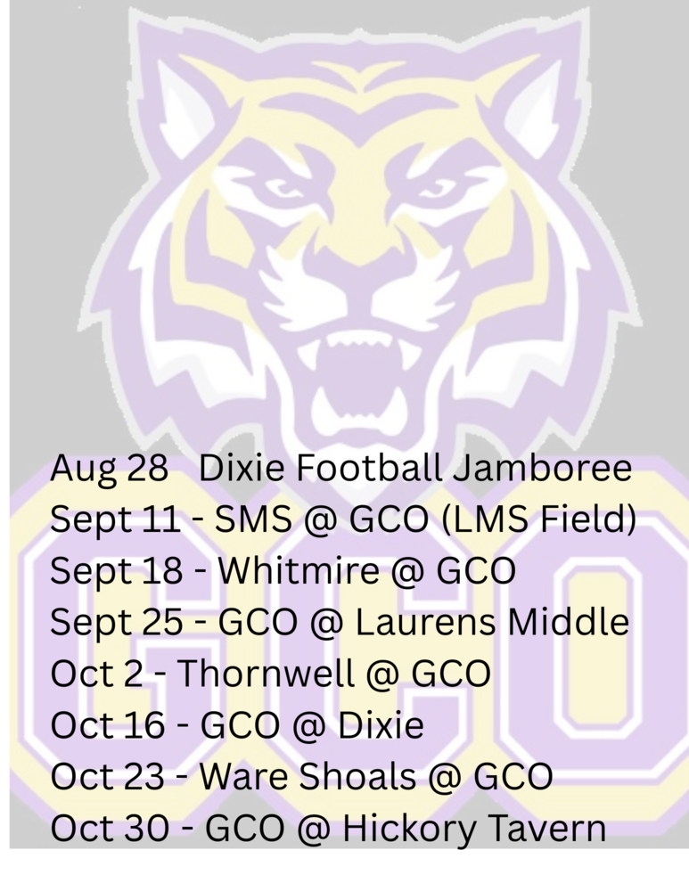 GCO Football Schedule 2025