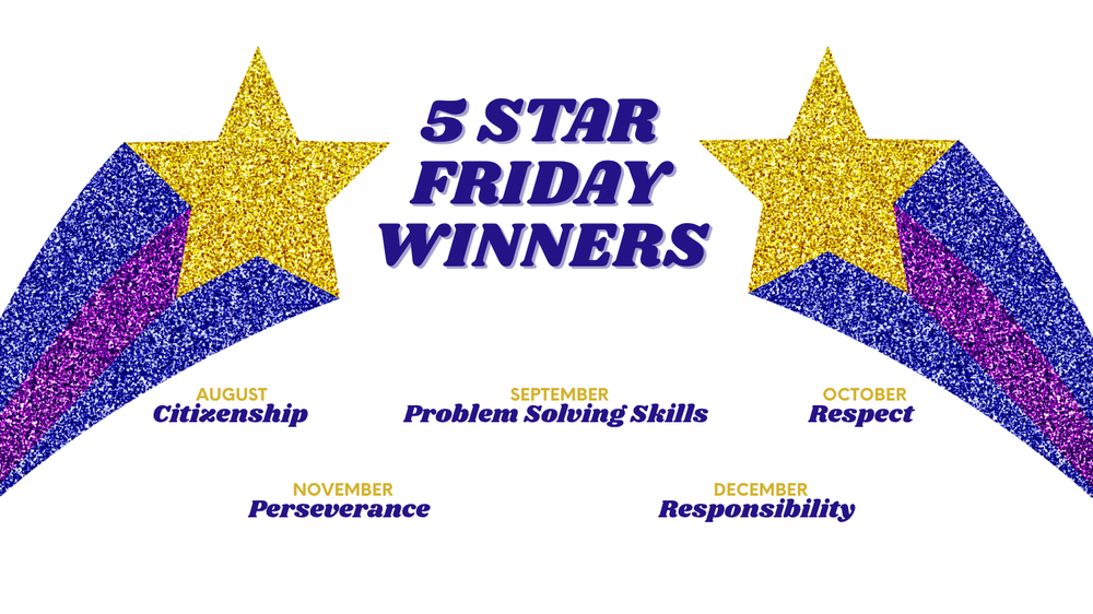 Color graphic for 5 Star Friday winners