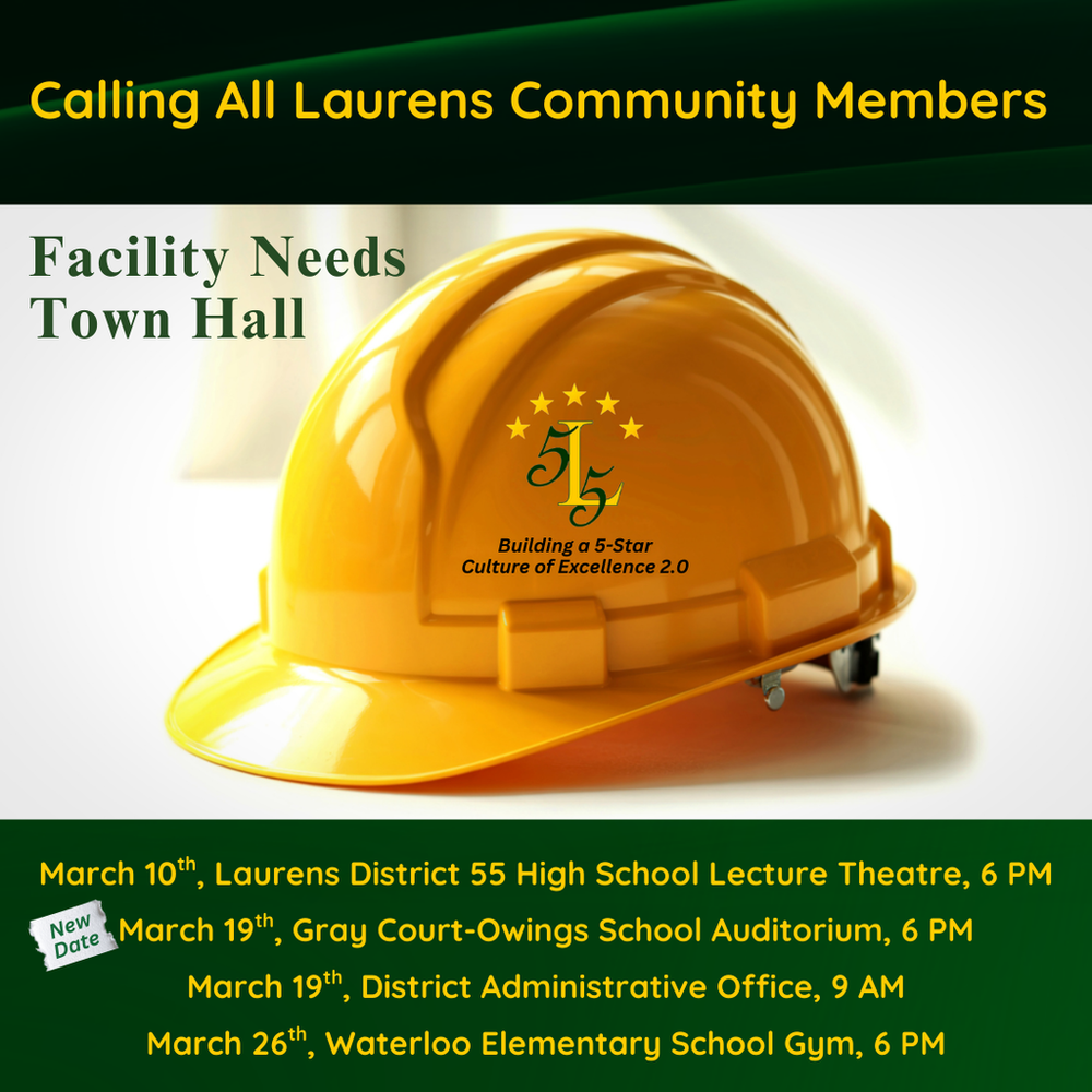 Facility Needs Town Hall @ 6:00pmGCO March 19 starting @ 6:30 pm