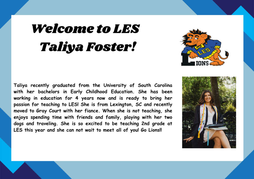 Welcome to LES, Taliya Foster!