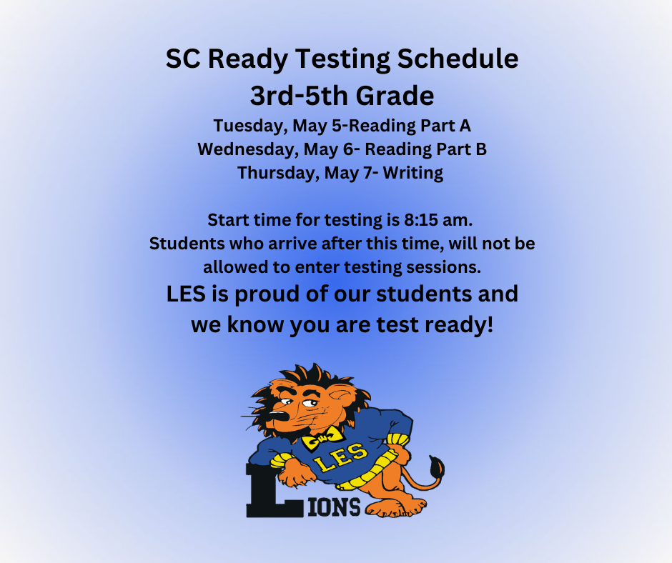 SC Ready Testing Schedule graphic