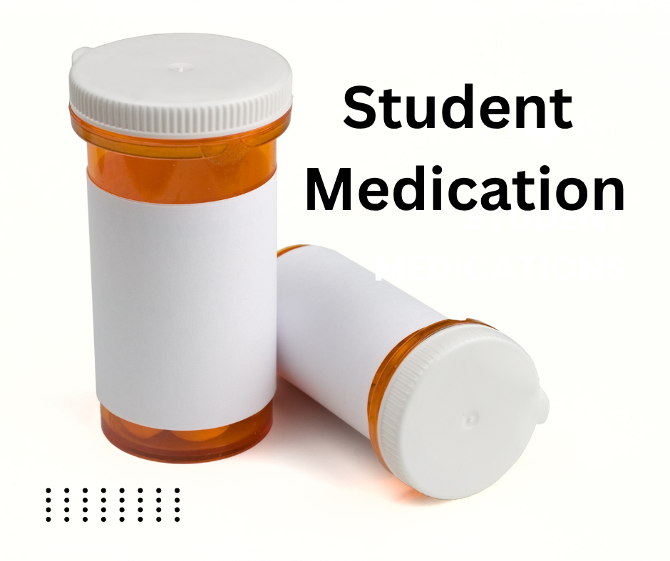 Color photo of medicine bottle with Student Medication wording