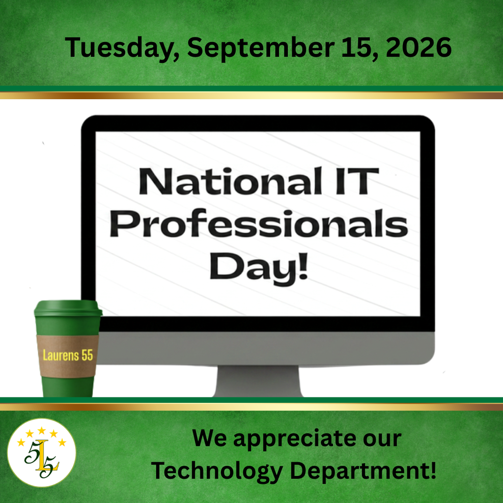 Tuesday, September15, 2026 National IT Professionals Day@ We appreciate our Technology Department!