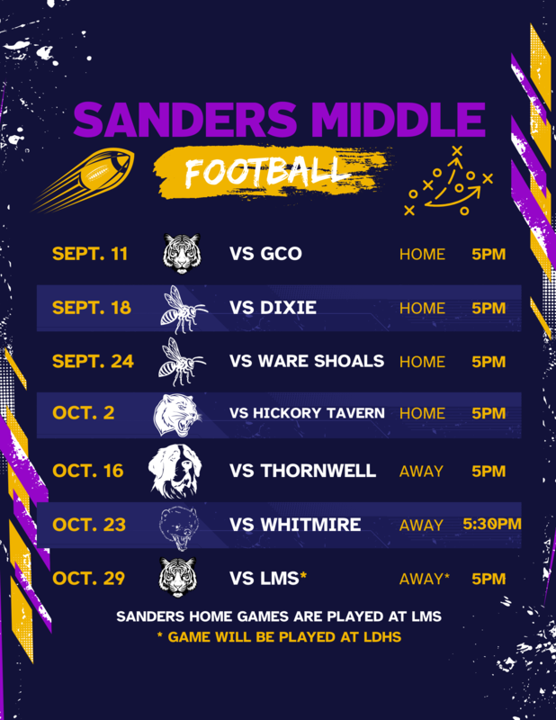 Color graphic of football schedule