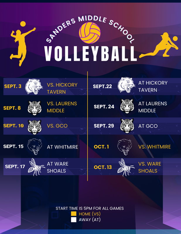 Colorful Volleyball Schedule