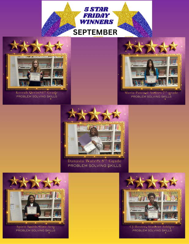 Photos of 5 Star Friday winners for September