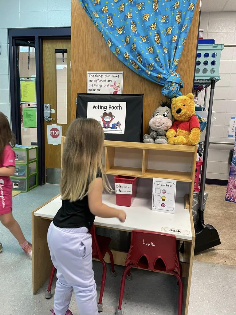 Ms. Amy’s students exercised their rights and responsibilities this morning as they had a mini voting booth