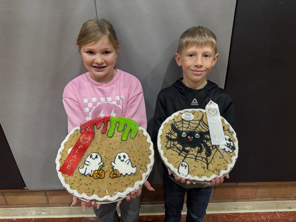 L/N Halloween Cookie Challenge Winners 7,8,9 Age Category (L to R): 2nd Place- Blaine Schroer (4th Grade) and 3rd Place- Conner Kucera (3rd Grade).