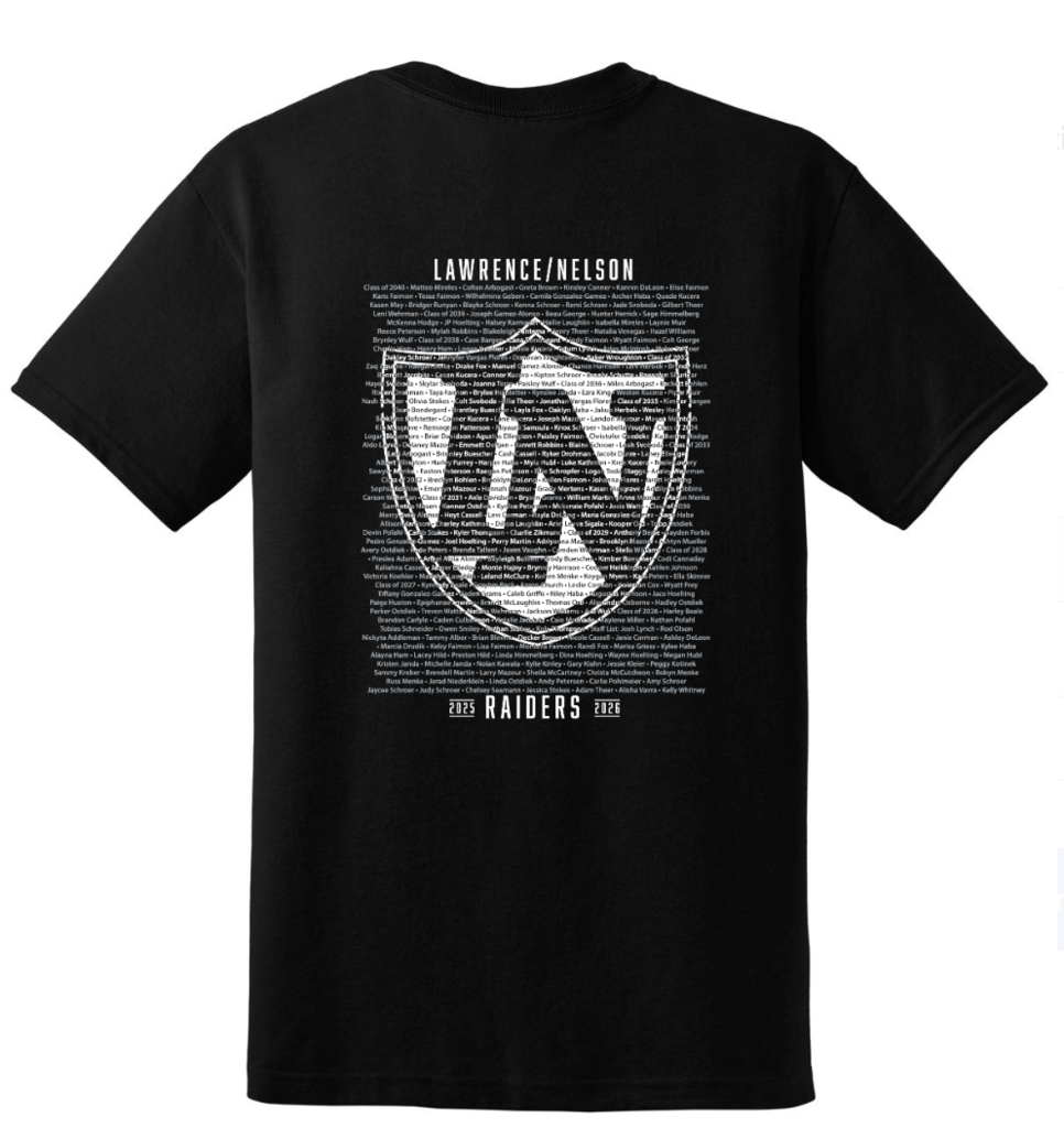 Picture of the Journalism fundraiser t-shirt design for Lawrence-Nelson Schools.