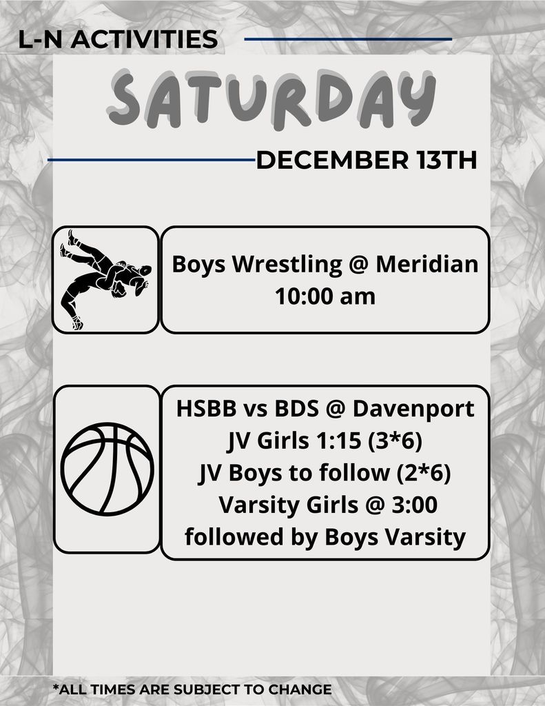 Saturday December 13th  (2)