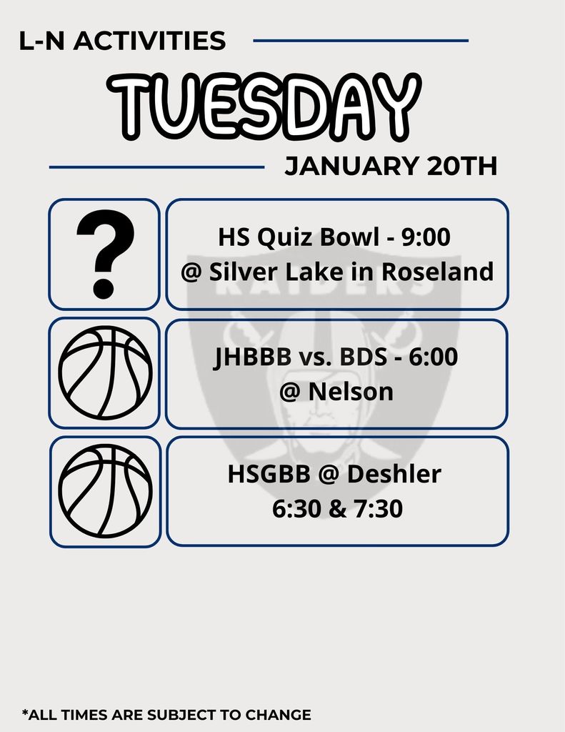 Tuesday, January 20th