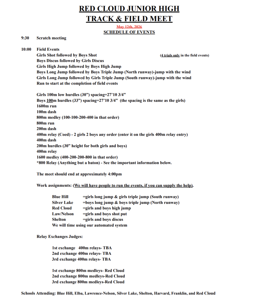 Red Cloud JH Track