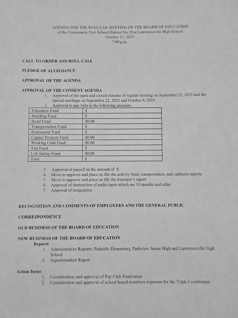 BOE Agenda October