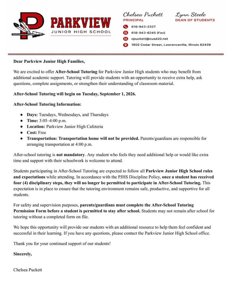 AfterSchool Detention Information