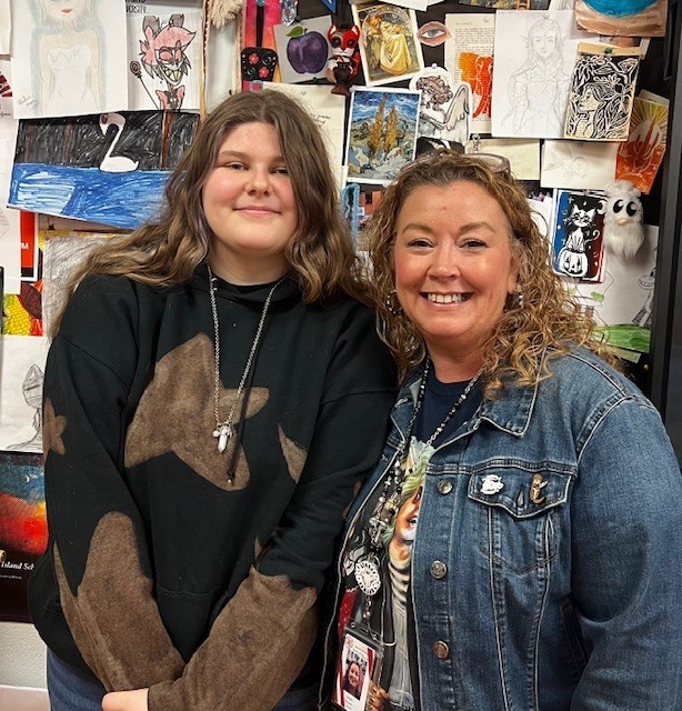 Nevaeh Schwan and Mrs. Brown