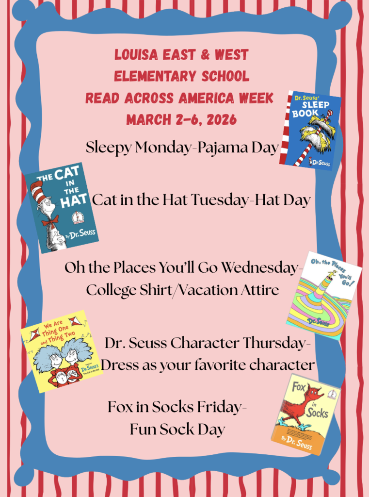 Louisa East & West Read Across America Schedule