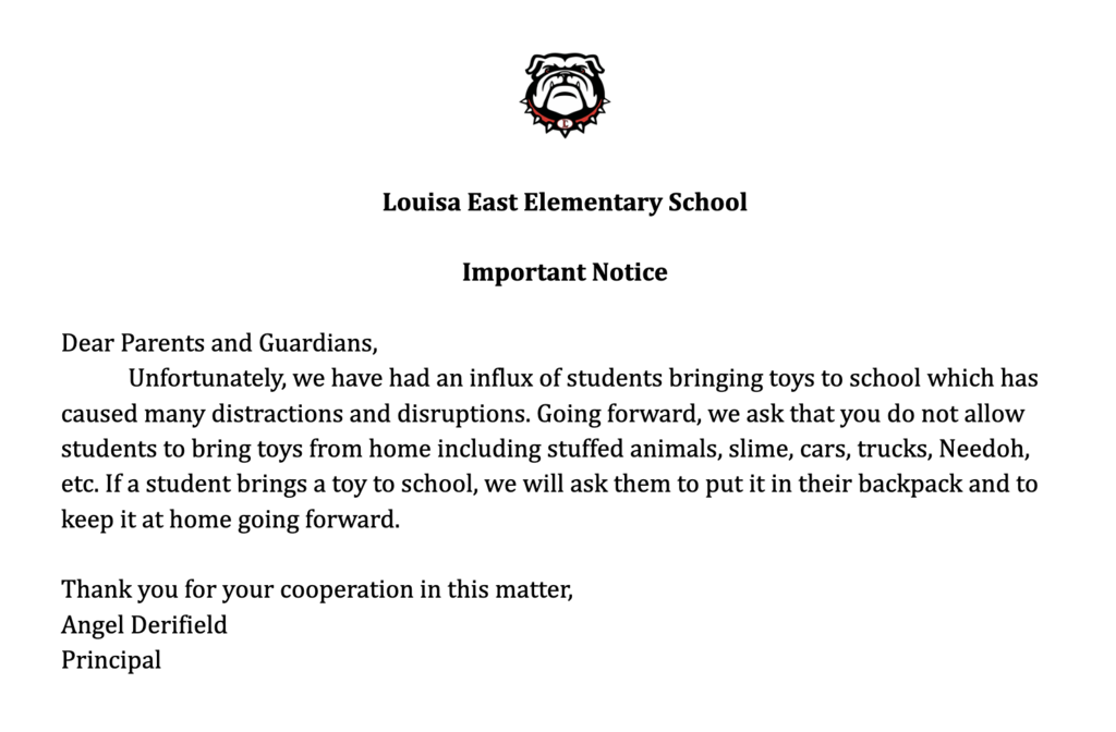 Toy notice