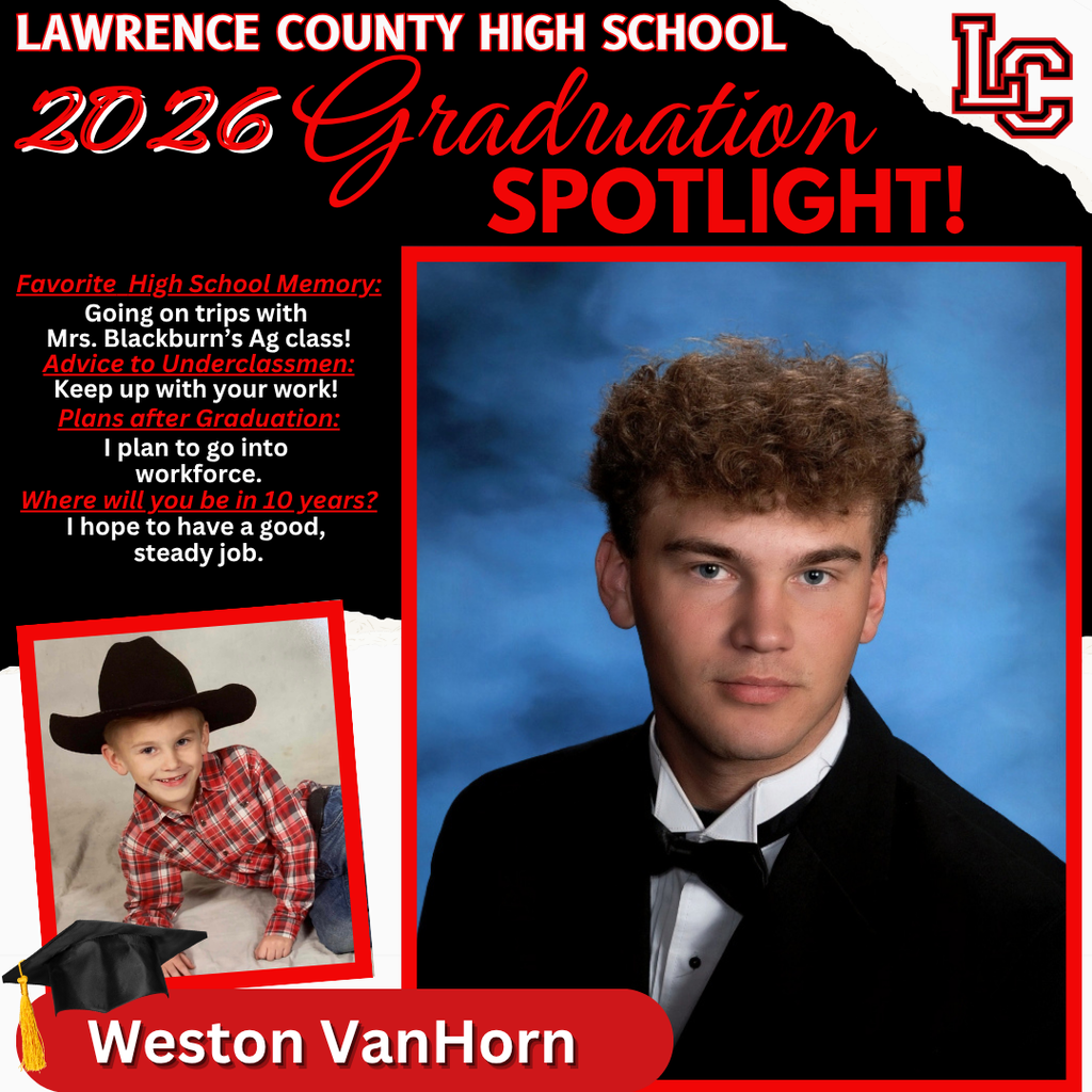 A graduation announcement for Weston VanHorn. Photo of Weston in a suit and bow tie. Inset photo of Weston as a child.